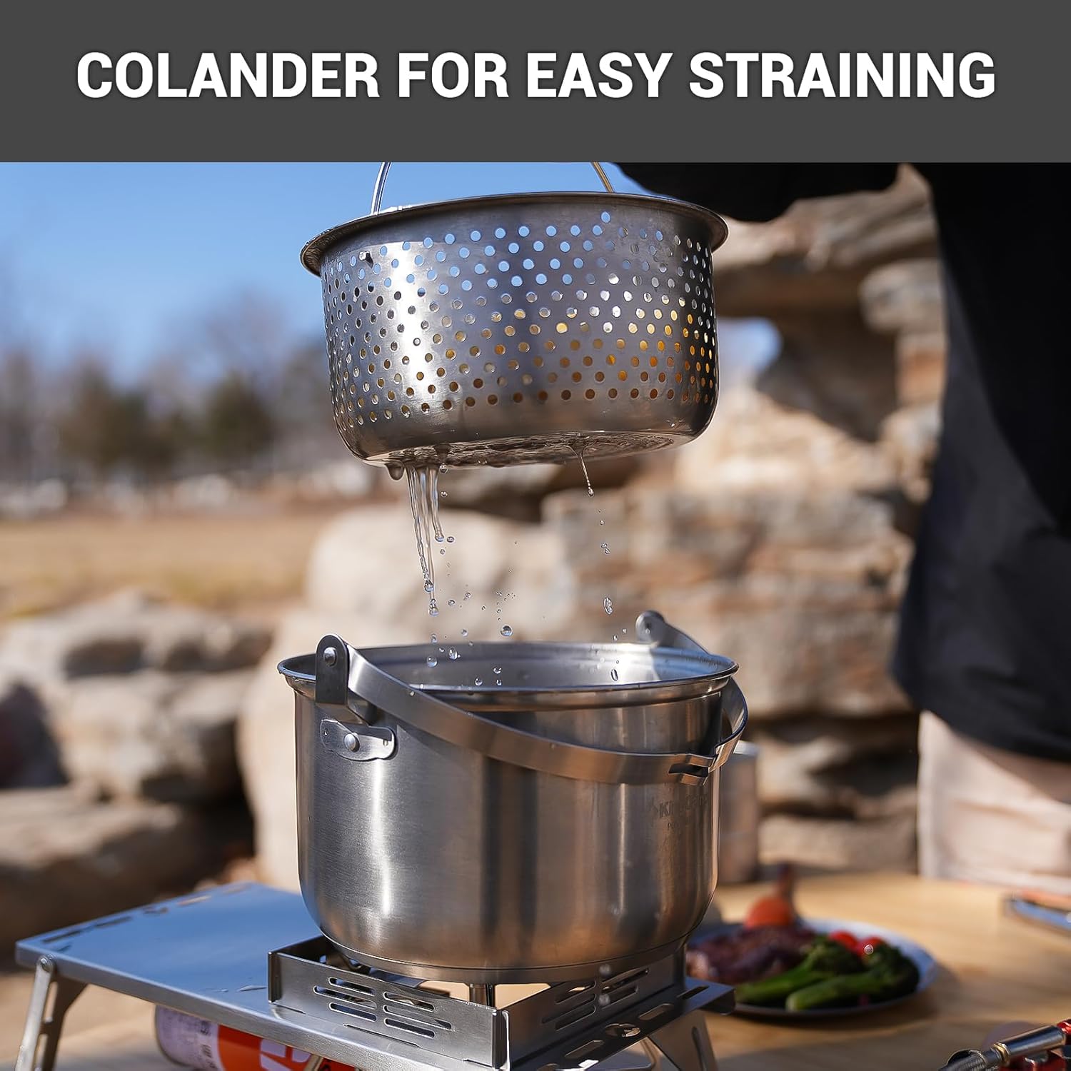 304 Stainless Steel Camping Co - Camping Cooking Set With Kettle recension och pris