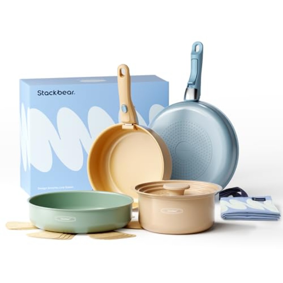 Ceramic Cookware Set, Detachab - Camping Cooking Set Detachable Handle recension och pris