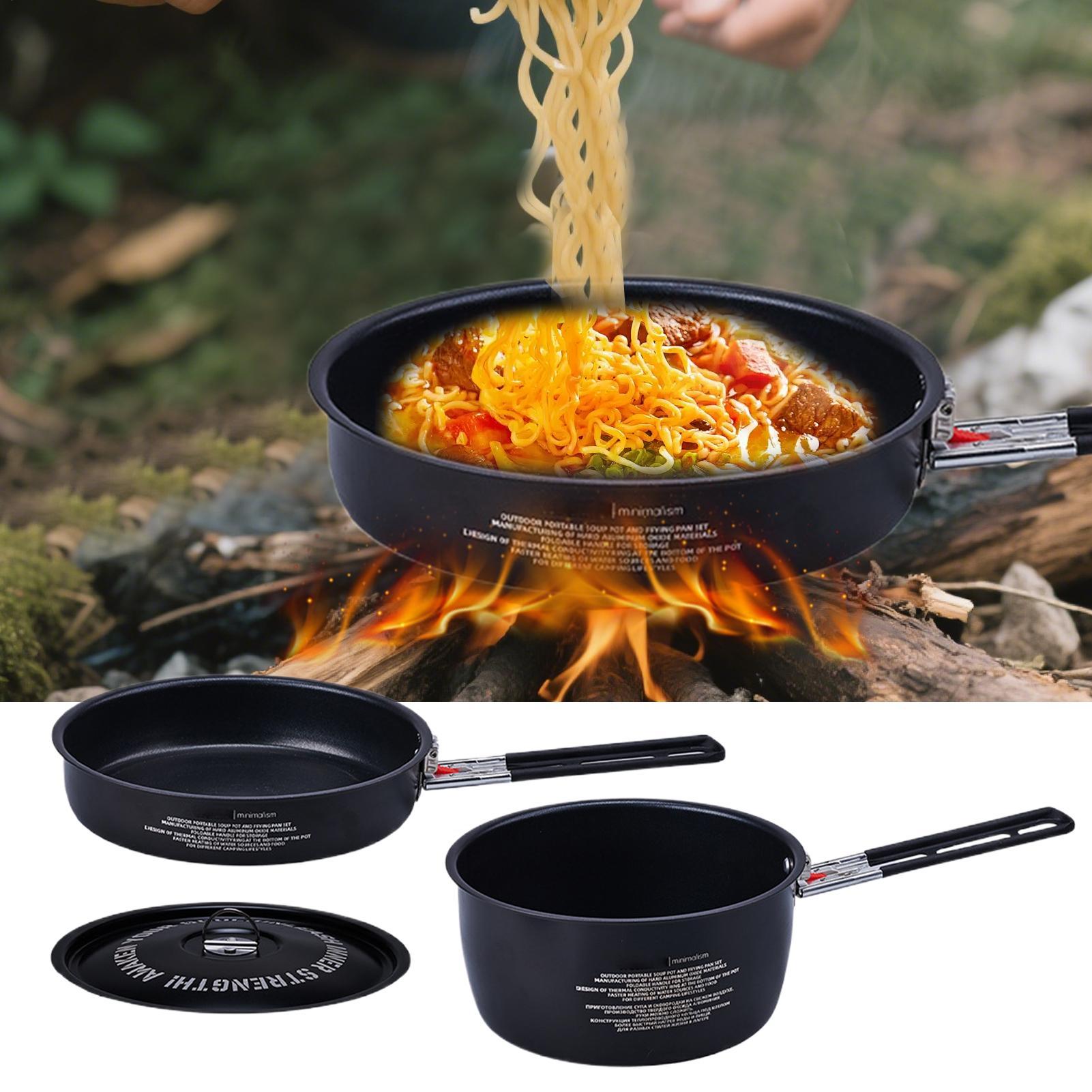 Camping Cookware Set Camp Cook - Camping Cooking Set Detachable Handle recension och pris