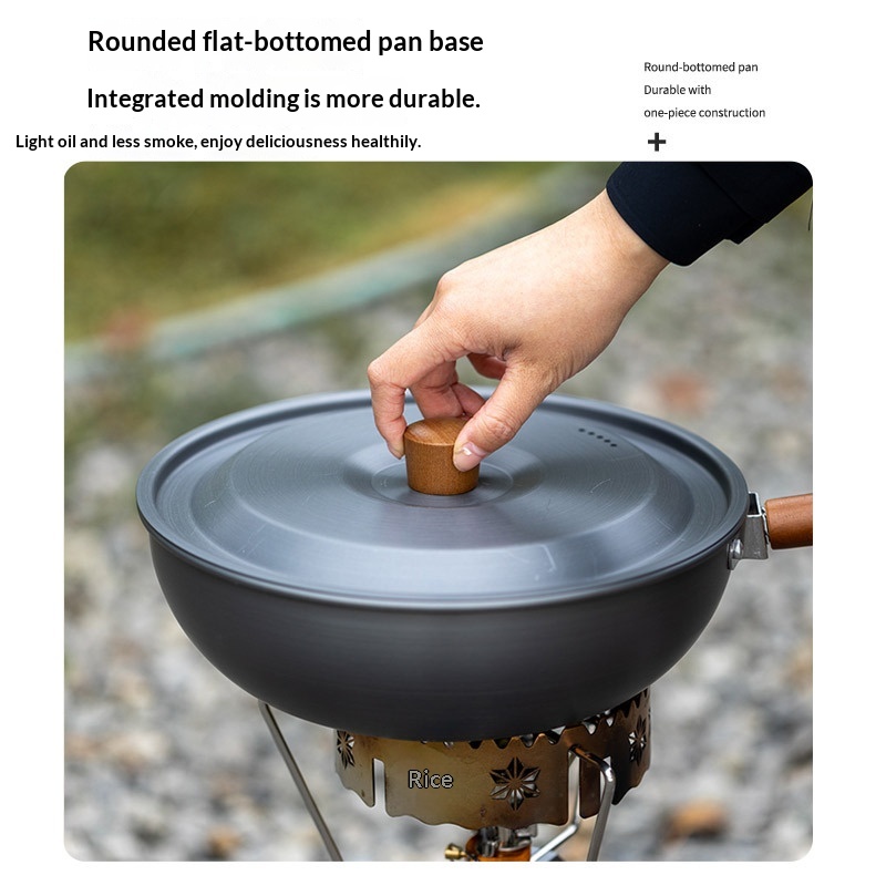 Outdoor Aluminum Alloy Wok Wit - Camping Cooking Set Detachable Handle recension och pris