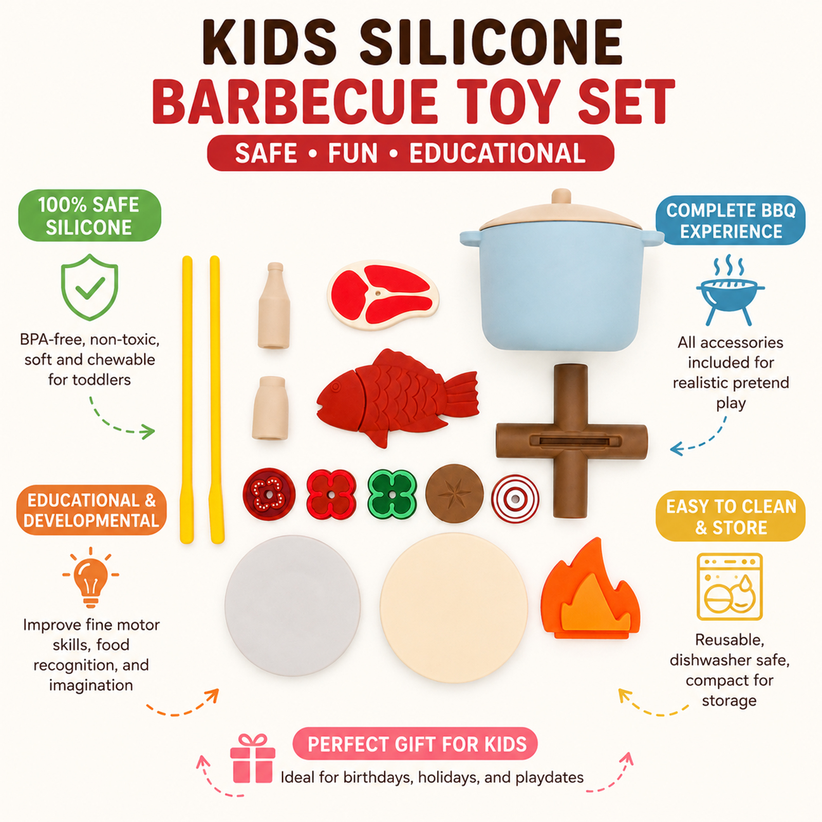 Silicone Kids Camping Toy Set, - Camping Cooking With Kids recension och pris
