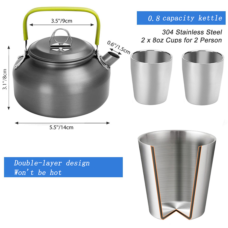 1 Set Outdoor Pot Pan Camping  - Camping Cooking Set With Kettle recension och pris
