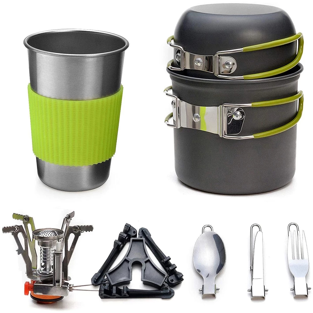 Camping Cookware Kit with Stov - Camping Cooking Roll recension och pris