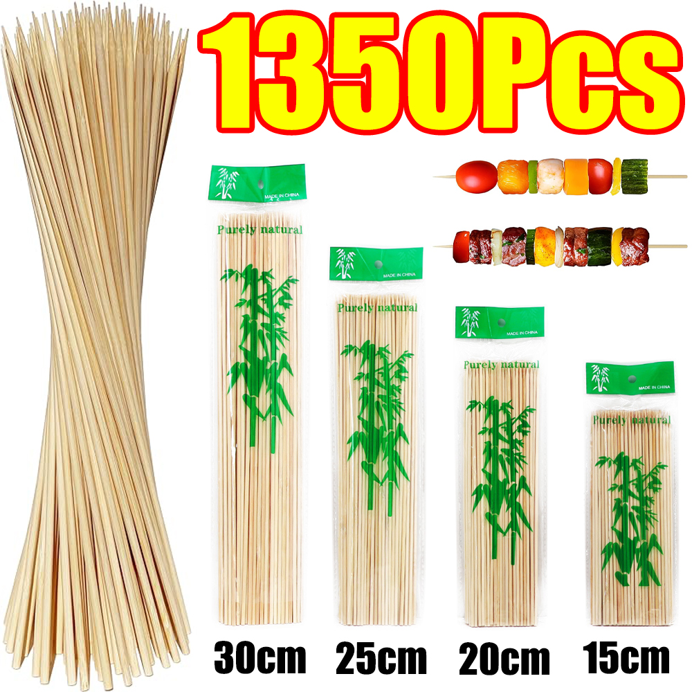 90-1350Pcs BBQ Skewers Bamboo  - Camping Cooking Grate recension och pris